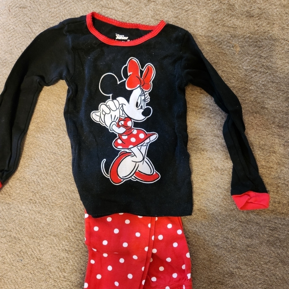Disney Minnie Mouse Kids Pajama Set - 5 TBlack and Red